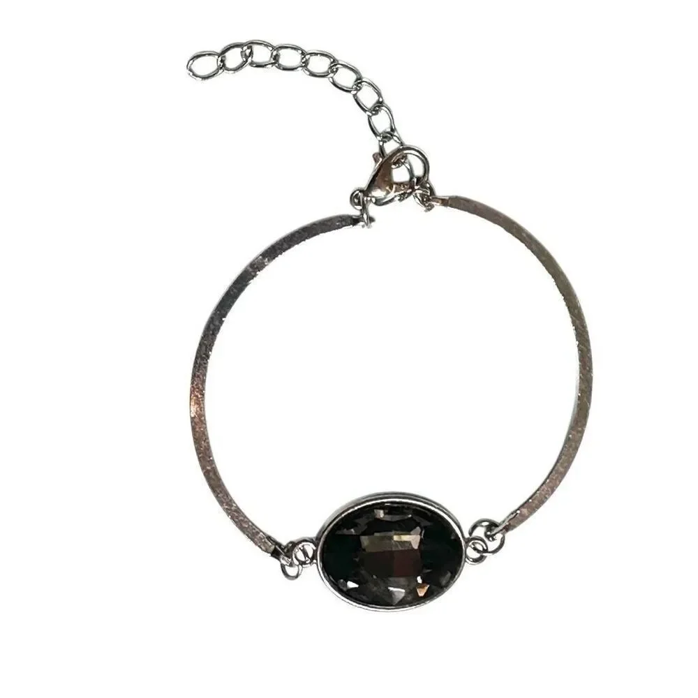 Silver tone rhinestone bracelet